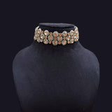 Triple Layer Crystal Rhinestone Black Silver Anti Tarnish Choker Necklace For Women