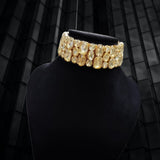 Oval Radiant Cut Crystal Black 18K Gold Anti Tarnish Choker Necklace For Women