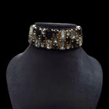 Oval Radiant Cut Crystal Black 18K Gold Anti Tarnish Choker Necklace For Women