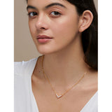 Copper Solitaires Cubic Zirconia Gold Necklace Link Pendant Chain For Women