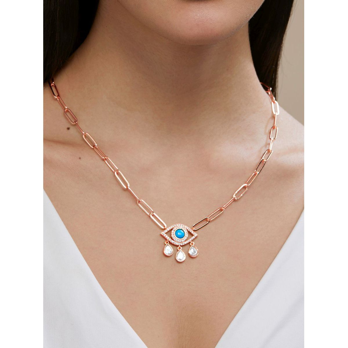 Silver Malachite Evil Eye Necklace – Saxons Diamond Centers