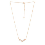Copper Oval Pear Cut Solitaires Cubic Zirconia Gold Link Pendant Chain Necklace For Women