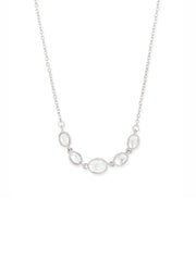 Copper Oval Kundan Cubic Zirconia Gold Link Pendant Chain Necklace For Women