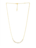Copper Seven Geometric Shape Of Solitaires Cubic Zirconia Gold Link Chain Necklace For Women