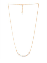 Copper Seven Geometric Shape Of Solitaires Cubic Zirconia Gold Link Chain Necklace For Women