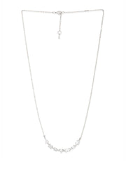 Copper Seven Geometric Shape Of Solitaires Cubic Zirconia Gold Link Chain Necklace For Women