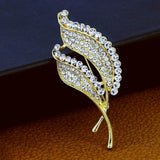 Stylish Cubic Zirconia Cz Gold Brass Brooch Badge Pin Needle