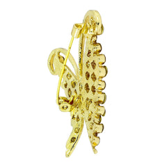 Buter Fly Cubic Zirconia Cz Gold Brass Brooch Badge Pin Needle
