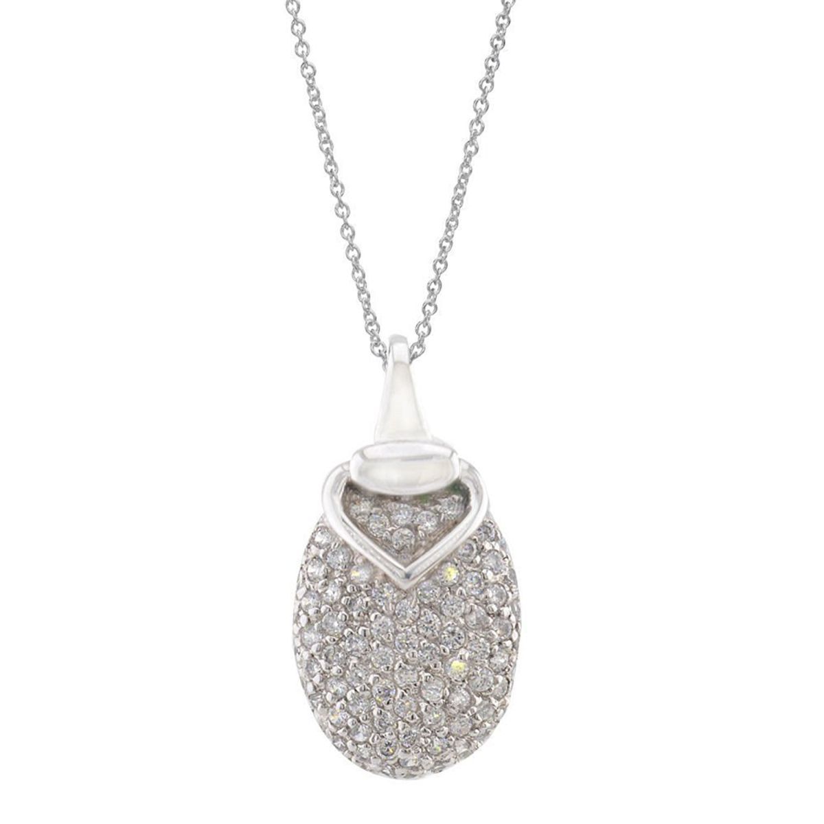 Stylish 92.5 Sterling Silver American Diamond Pendant