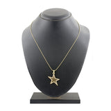 Star Filigree Cz 18K Gold American Diamond Necklace Pendant Chain