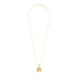 Floral 18K Gold American Diamond Pearl Necklace Pendant Chain