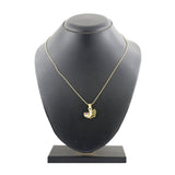 Rainbow Heart 18K Gold American Diamond Necklace Pendant Chain