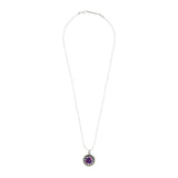 Oxidize Rose Rhodium Plated Purple Necklace Pendant Chain
