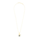 Heart 18K Gold Black American Diamond Pearl Necklace Pendant Chain
