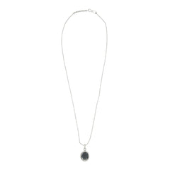 Trendy Rhodium Black American Diamond Pearl Necklace Pendant Chain