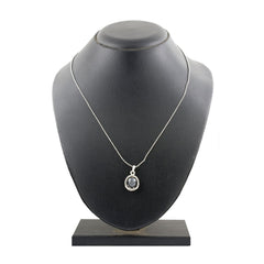 Trendy Rhodium Black American Diamond Pearl Necklace Pendant Chain
