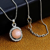 Trendy Gold Plated American Diamond Pearl Necklace Pendant Chain