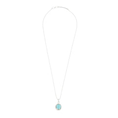 Trendy Rhodium Blue American Diamond Pearl Necklace Pendant Chain