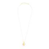 Heart Cz 18K Gold American Diamond Pearl Necklace Pendant Chain