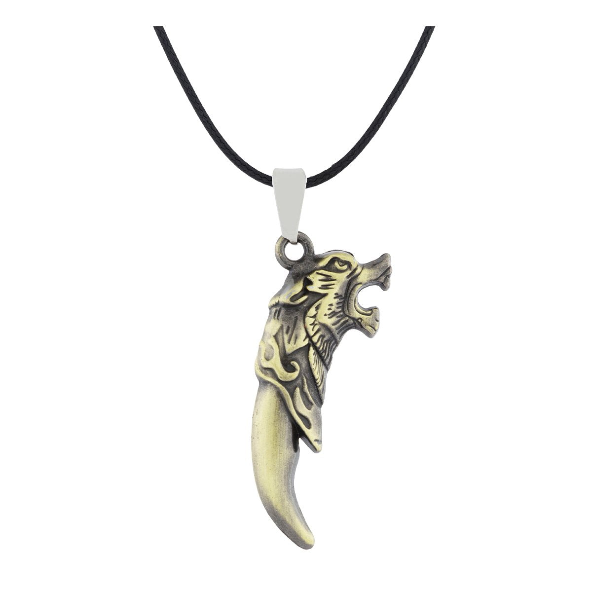 Punk Lion Dragon Bronze Finish Stainless Steel Pendant Chain Necklace