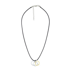 Funky Punk Biker 4 Rings Gold Stainless Steel Pendant Necklace Chain