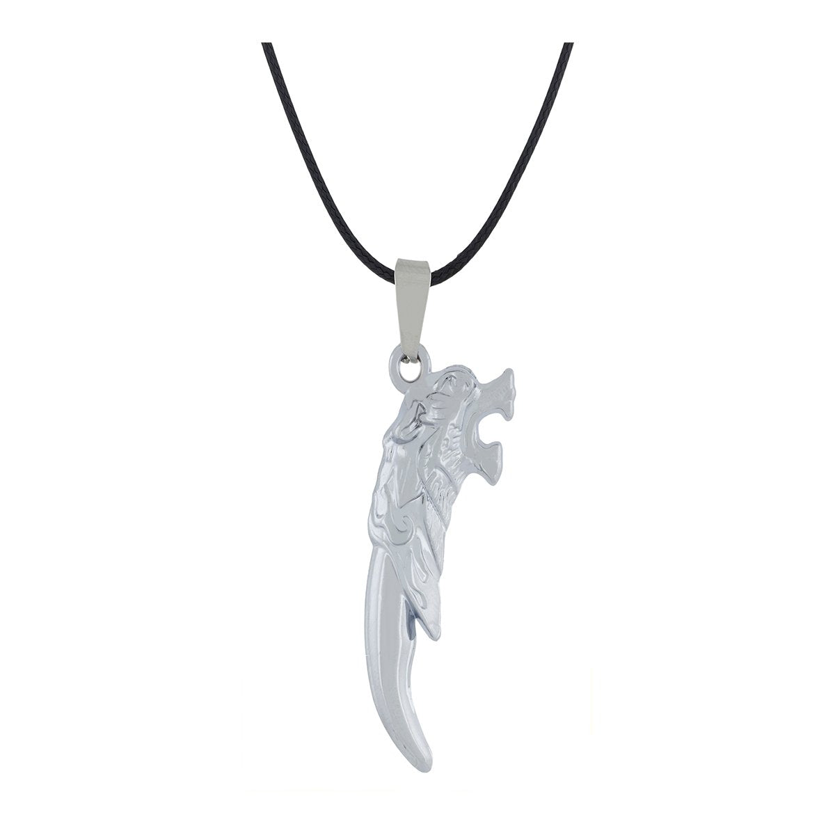 Punk Lion Dragon Silver Stainless Steel Pendant Chain Necklace