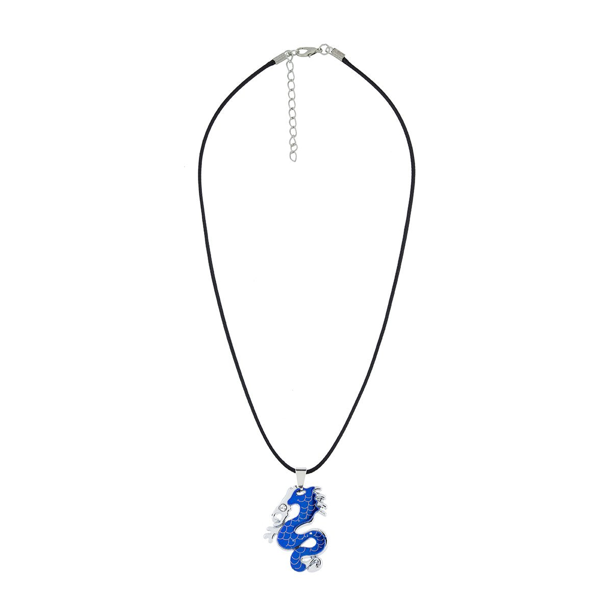 Punk Biker Dragon Snake Blue Stainless Steel Pendant Necklace Chain