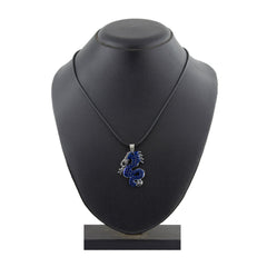 Punk Biker Dragon Snake Blue Stainless Steel Pendant Necklace Chain