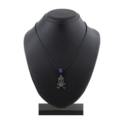 Biker Punk Skull Blue Silver Stainless Steel Pendant Necklace Chain