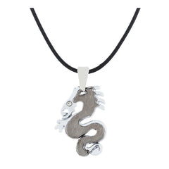 Punk Biker Dragon Snake Black Stainless Steel Pendant Necklace Chain