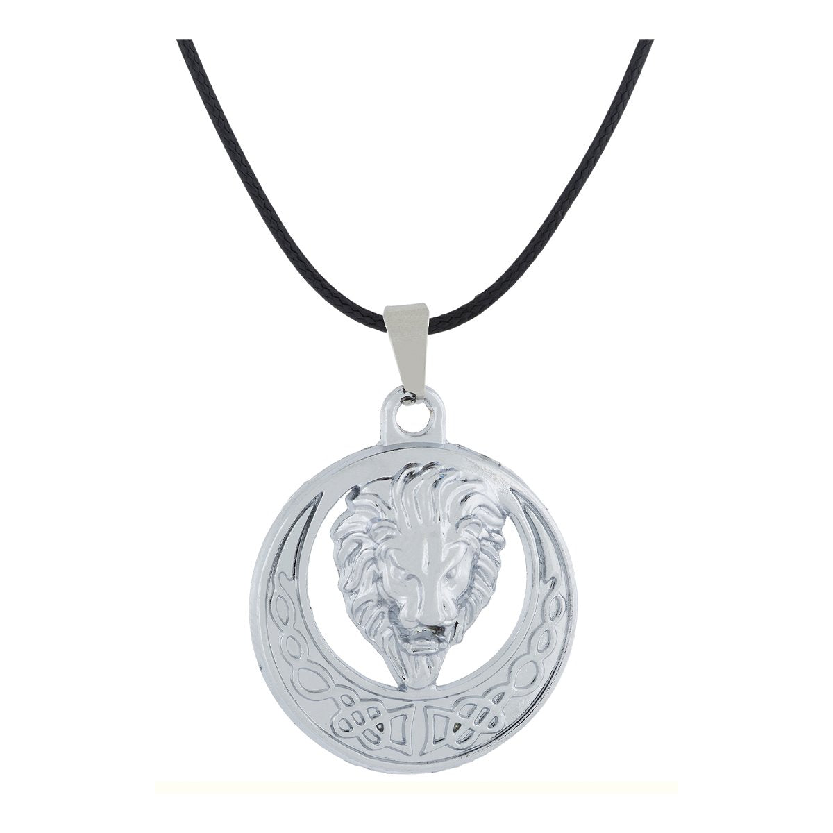 Punk Lion Dragon Oxidized Glossy Finish Stainless Steel Pendant Chain