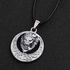 Punk Lion Dragon Oxidized Glossy Finish Stainless Steel Pendant Chain