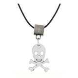 Biker Punk Skull Black Silver Stainless Steel Pendant Necklace Chain For Men