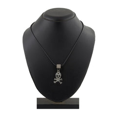 Biker Punk Skull Black Silver Stainless Steel Pendant Necklace Chain For Men
