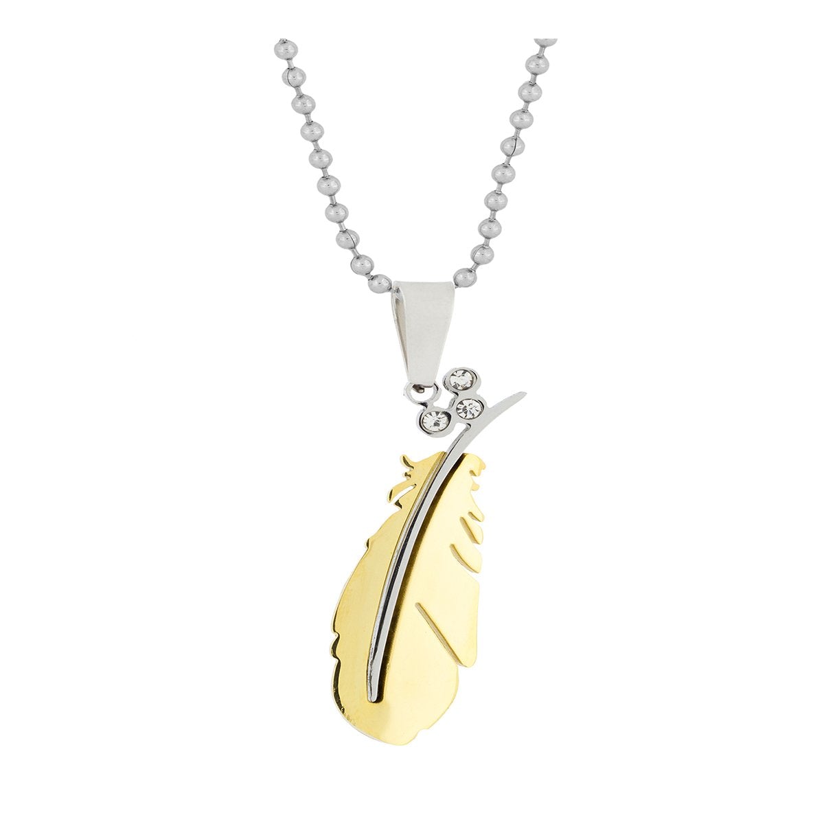 Leaf 18K Gold Silver Stainless Steel Pendant Chain Necklace