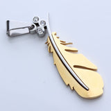 Leaf 18K Gold Silver Stainless Steel Pendant Chain Necklace For Women