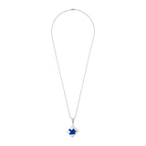 Love Puzzle Blue Silver Stainless Steel Couple Pendant Chain Necklace For Men