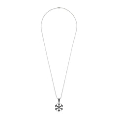 Love Wheel Black Silver Stainless Steel Couple Pendant Chain