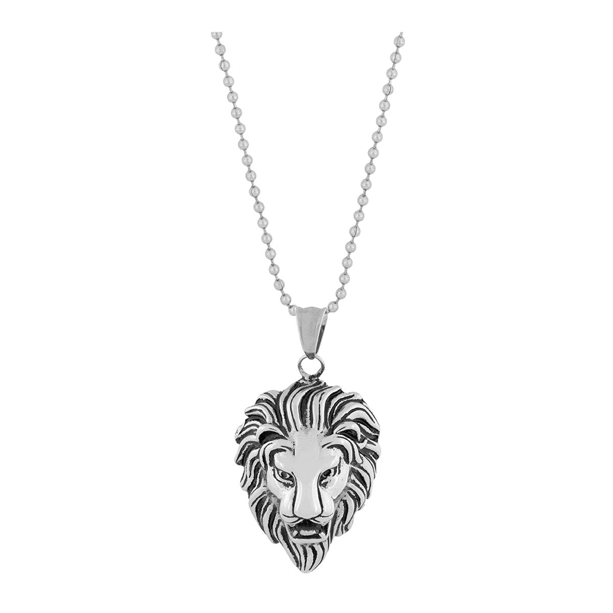 Lion Dragon Silver Stainless Steel Gift Pendant Chain Necklace Men