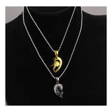 Heart Valentine Gold Silver Stainless Steel Couple Pendant Chain