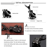 Glossy Boxing Glove Black Rhodium 316L Stainless Steel Pendant Chain