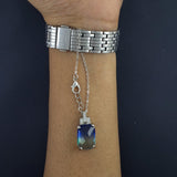 Cool Sea Blue Shades Silver Brass Watch Charm For Women