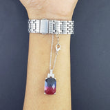 Cool Sea Pink Blue Shades Silver Brass Watch Charm For Women