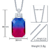 Blue Purple Pink Magenta Austrian Crystal Slider Pendant Necklace For Women