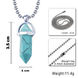 Bullet Pencil Blue Green Turquoise Crystal Pendant Locket Chain