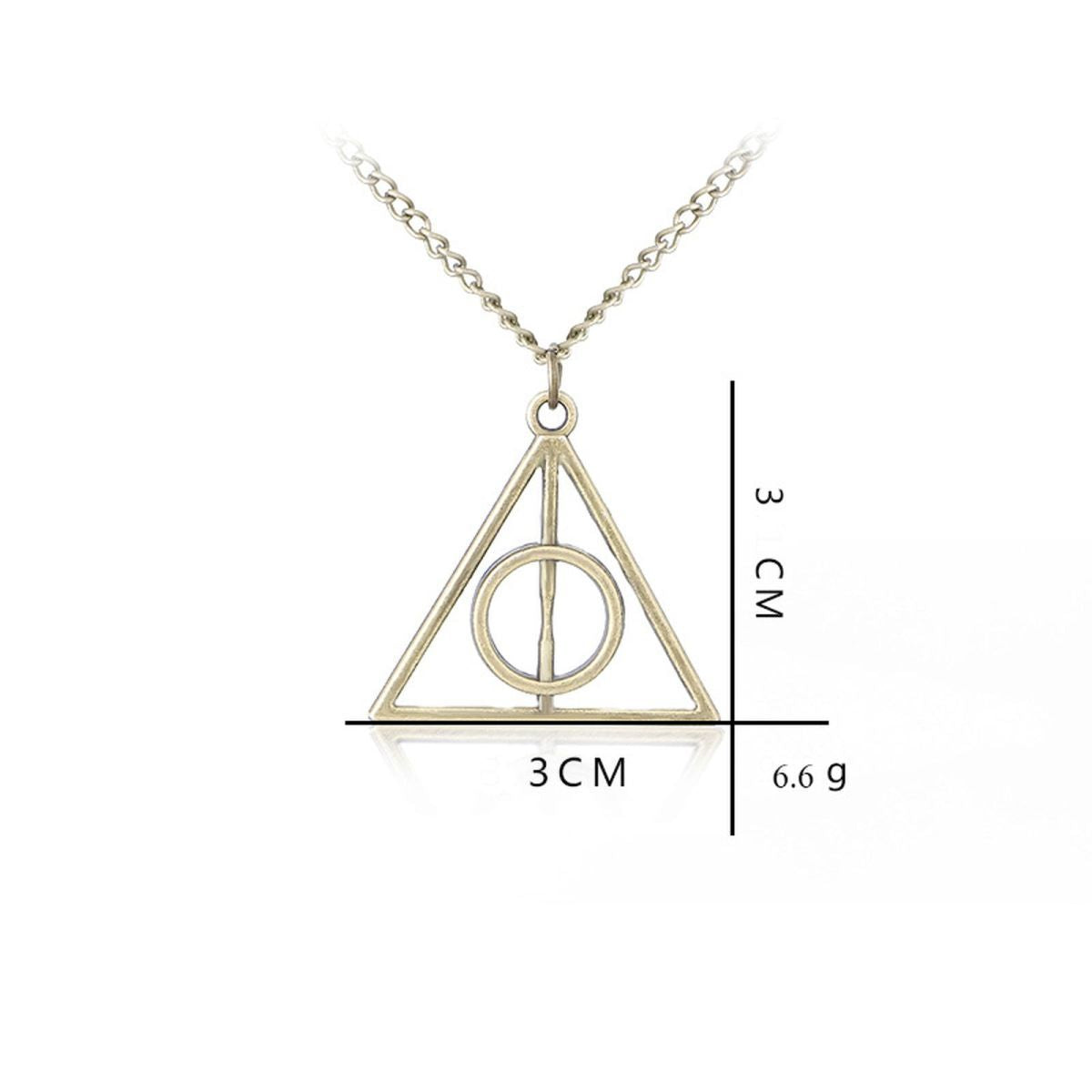 Harry Potter Time Turner Hallows Triangle Compass Stainless Steel Pendant Chain