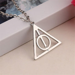 Harry Potter Time Turner Hallows Triangle Compass Stainless Steel Pendant Chain