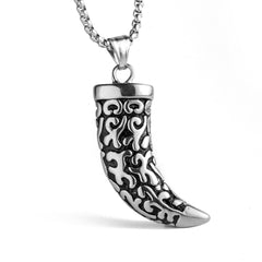 Wolf Tooth Replica Silver Stainless Steel Pendant Chain