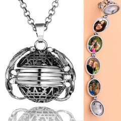 Multi Color Photo Necklace Pendant Chain