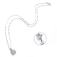 Dainty Classic Solitaire American Diamond Crystal Pendant Chain